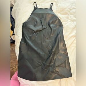 Zara Black Leather Dress Size Medium